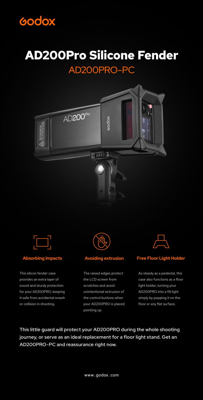 Godox AD200Pro-PC Silicone Fender for AD200 and AD200 Pro