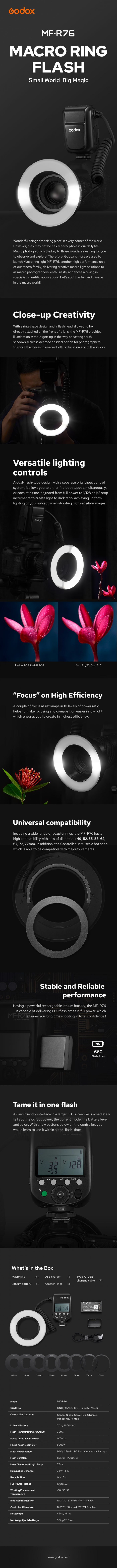 Godox MF-R76 Macro Ring Flash