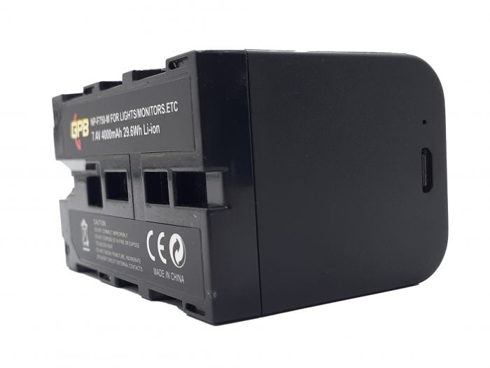 GPB Sony NP-F750 USB-Chargeable Battery for Video Lights (4000mAh)